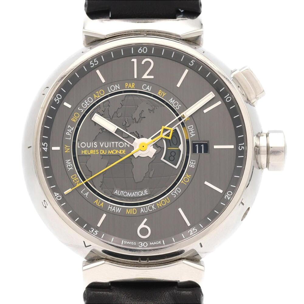 Louis Vuitton Tambour Worldtimer Q1055 SS Automatic Watch